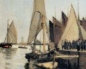 克劳德 莫奈 : Sailing Boats at Honfleur